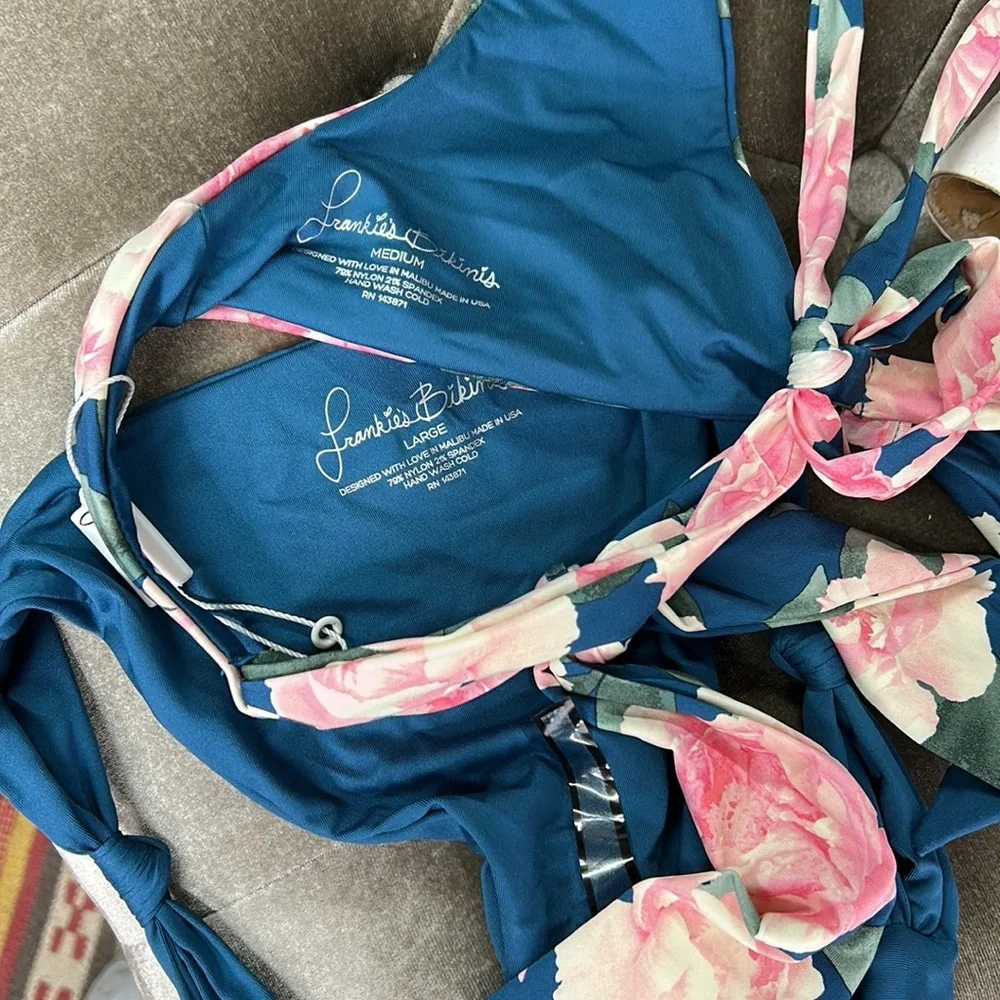 Frankie’s Bikinis floral bikini set NWT